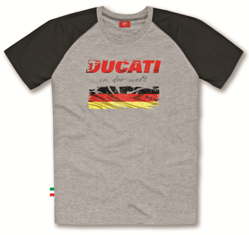 Ducati Flaggen T-shirt flag shirt Deutschland grau schwarz
