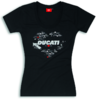 Ducati Heart Baumwoll T- Shirt für Damen in schwarz
