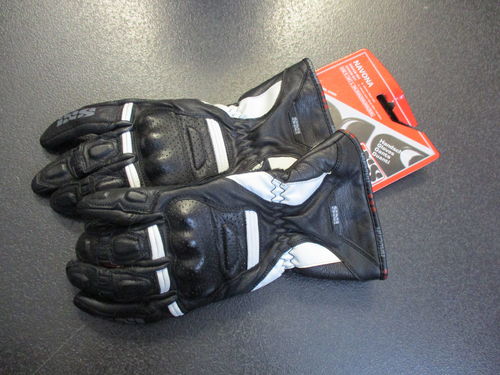IXS X-Clinch NAVONA schwarz-weiß Handschuhe Leder Gr. M
