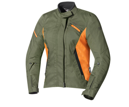 IXS Damen Motorrad Jacke Textil khaki-orange