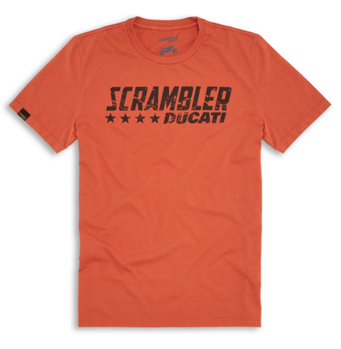 Ducati Scrambler orange flip men t- shirt