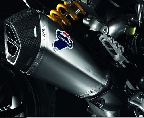 Ducati Hypermotard 821 Zugelassener, niedrig liegender Schalldämpfer aus Titan