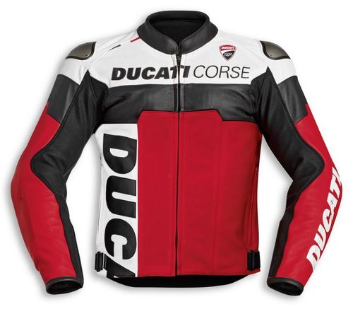 Ducati Dainese Corse C5 perforierte Herren Leder Jacke
