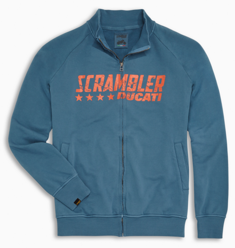 Ducati Scrambler blue Star sweatshirt full zipper